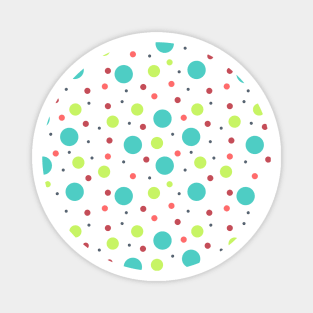 1980s Polka Dots Pattern in Bright Colors Magnet